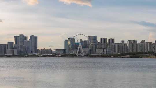 深圳欢乐港湾摩天轮日转夜延时风光