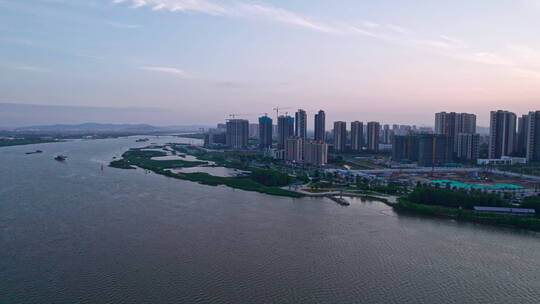 珠海斗门井岸城市风光航拍