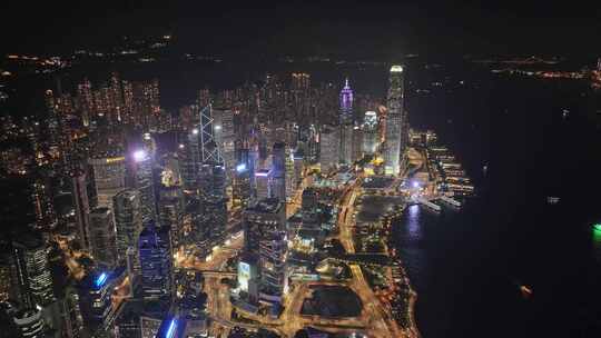 香港维多利亚港中环街景空镜