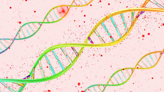 DNA链的抽象医学动画