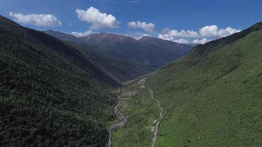 川西四姑娘山雪山峡谷草原航拍