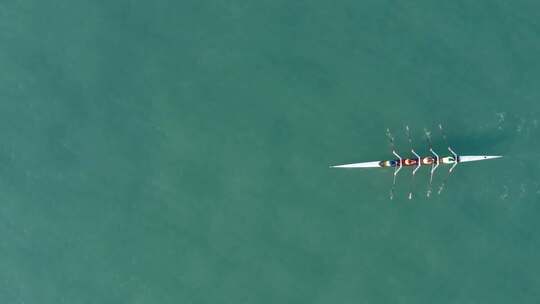俯拍皮划艇团队视频素材模板下载