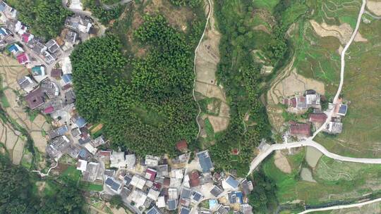 江西上饶灵山水晶山景区梯田秋季航拍