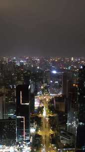 竖版航拍四川成都夜景大景