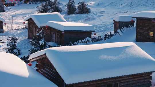 中国雪乡雪景航拍