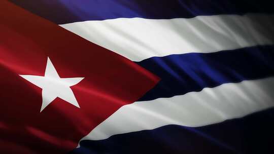 古巴国旗挥舞-4K视频素材模板下载