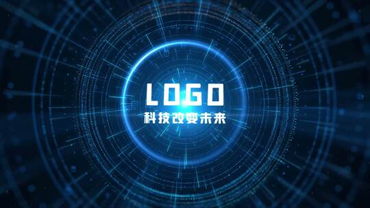 科技感粒子光线穿梭合成LOGO片头AE模板