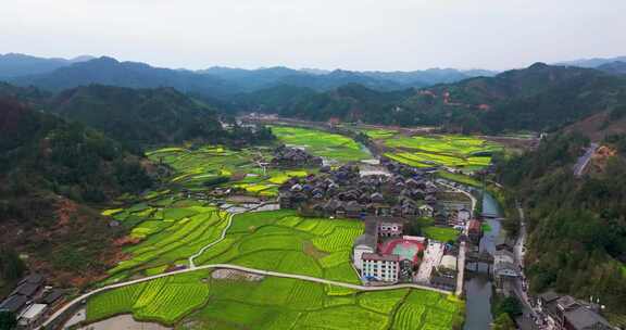 湖南怀化市通道侗族自治县坪坦侗寨春天