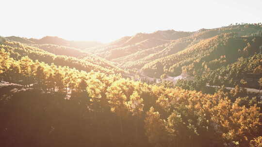 秋季色彩缤纷的山脉