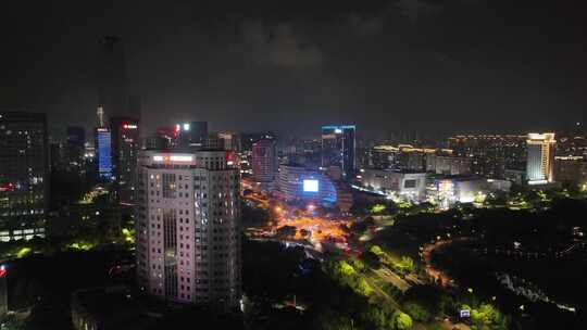 台州夜景航拍空镜