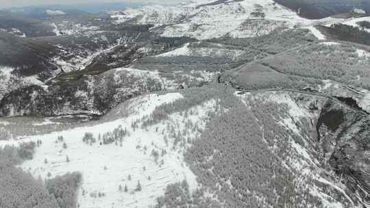 五台山山脉雪景航拍