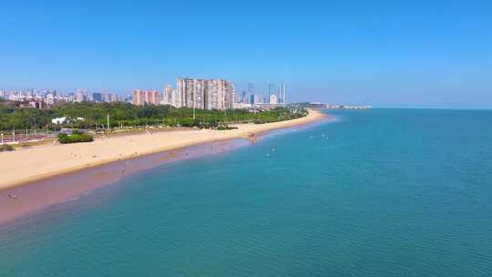 东海大海海边海水海浪沙滩海滩航拍风景唯美