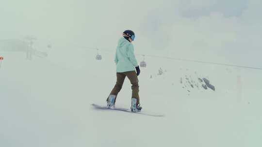 单板滑雪，冬季运动，雪，女人