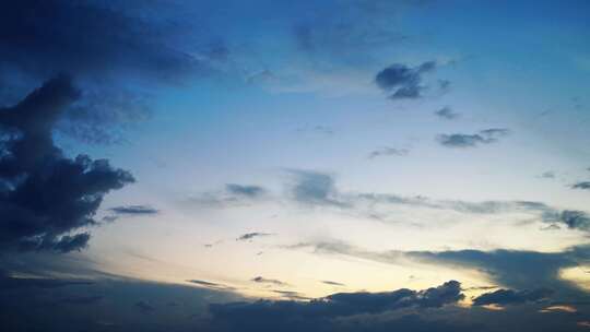 天空晚霞延时黄昏傍晚夜幕降临唯美彩霞风景