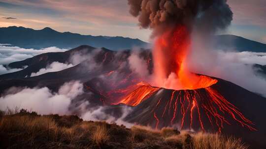 火山喷发壮丽景观