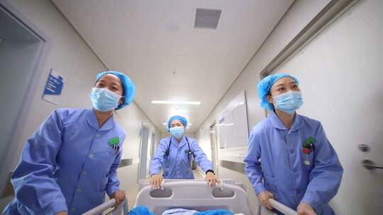 ICU重症监护室抢救病人支架介入手术视频素材模板下载