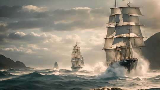 帆船 海浪 奋勇向前 开拓创新
