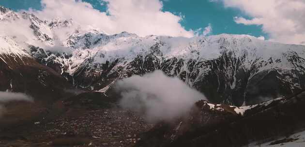 雪山高峰喜马拉雅山脉航拍