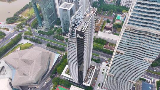 合景泰富合景国际金融广场航拍高楼大厦广州视频素材模板下载