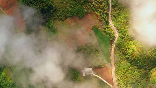 4k航拍高山峡谷云海