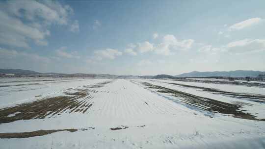 威海冬天雪景电视剧电影棚拍绿幕实拍素材8k