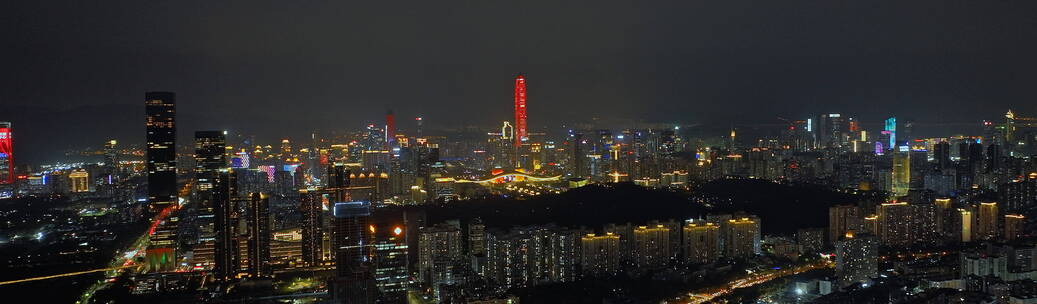 深圳高画质宽屏航拍大全景夜景