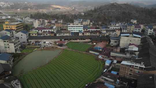 农村集市航拍 贵州锦屏花桥赶场航拍