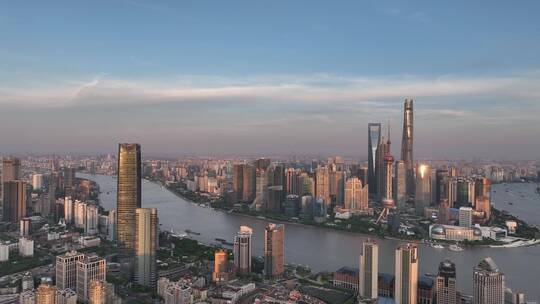 上海五件套下降航拍空镜