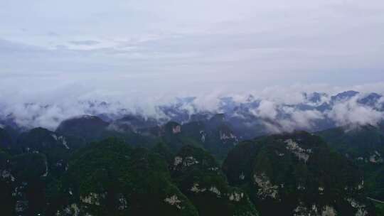 航拍雨后群山云雾缭绕山峦叠嶂山脉山川