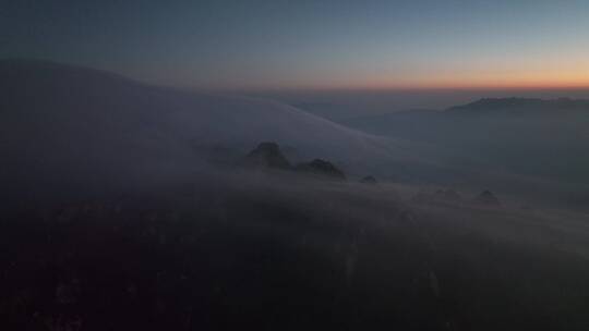 白云山雪景云海山峰航拍