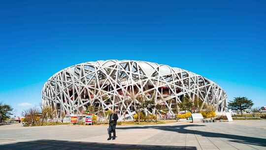 北京市奥林匹克公园鸟巢延时视频素材模板下载