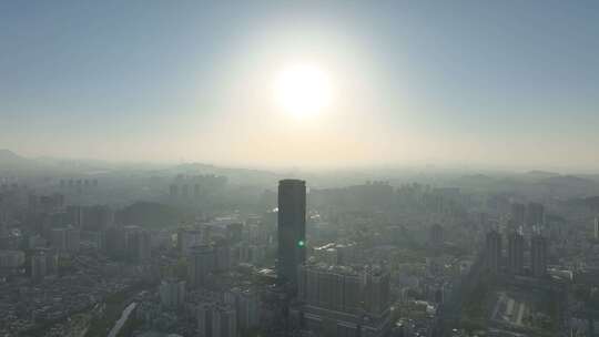 东莞虎门航拍虎门镇城市建筑风光黄河时装城