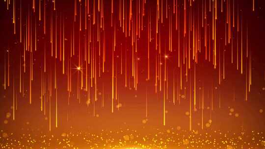 4K金红色粒子雨背景循环