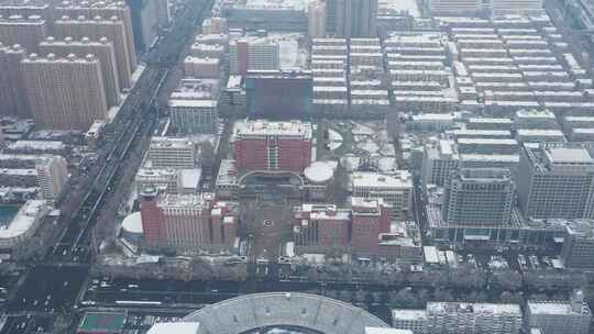 航拍 航拍石家庄 航拍石家庄雪景 雪景 冬至