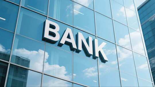 现代金融银行大楼商务办公延时场景视频