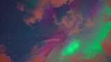 夜空下的极光与山峦高清在线视频素材下载