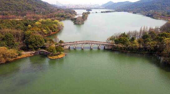 航拍4k 杭州湘湖 湖景