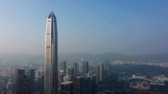 深圳平安金融大厦航拍4k视频素材模板下载