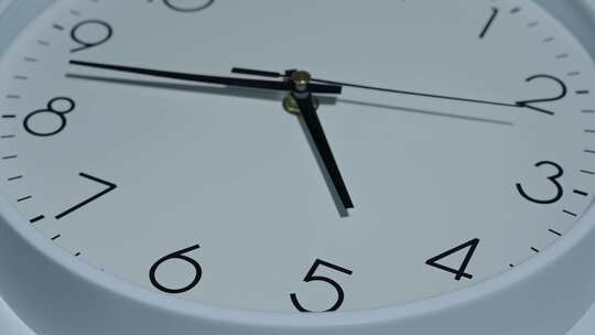 白色圆形时钟表盘特写