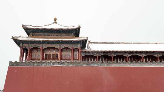 北京故宫午门雪景视频素材模板下载