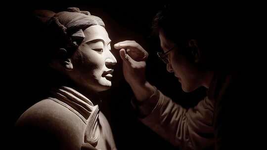 匠人匠心：修复兵马俑面部细节的瞬间