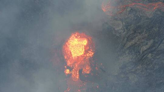 惊人的火山爆发和爆炸冲击波特写镜头视频素材模板下载