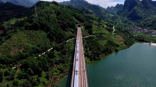 高铁 动车 和谐号 复兴号 航拍4K