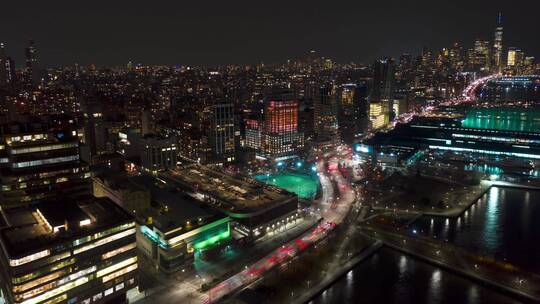 夜晚灯火辉煌的城市