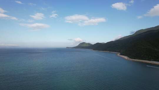 4K航拍深圳大鹏海岸线碧海蓝天