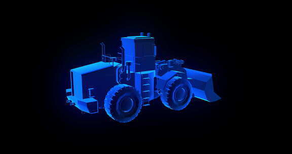 3D全息投影铲车动画素材