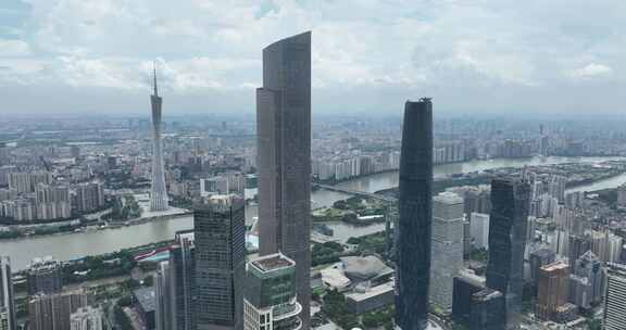 广州珠江新城高楼俯瞰全景