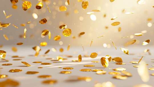 金色粒子飘落素材