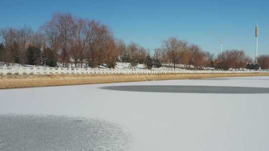 航拍北方雪景视频素材模板下载