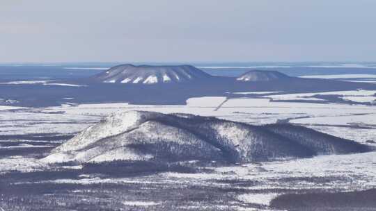 五大连池冬季火山航拍